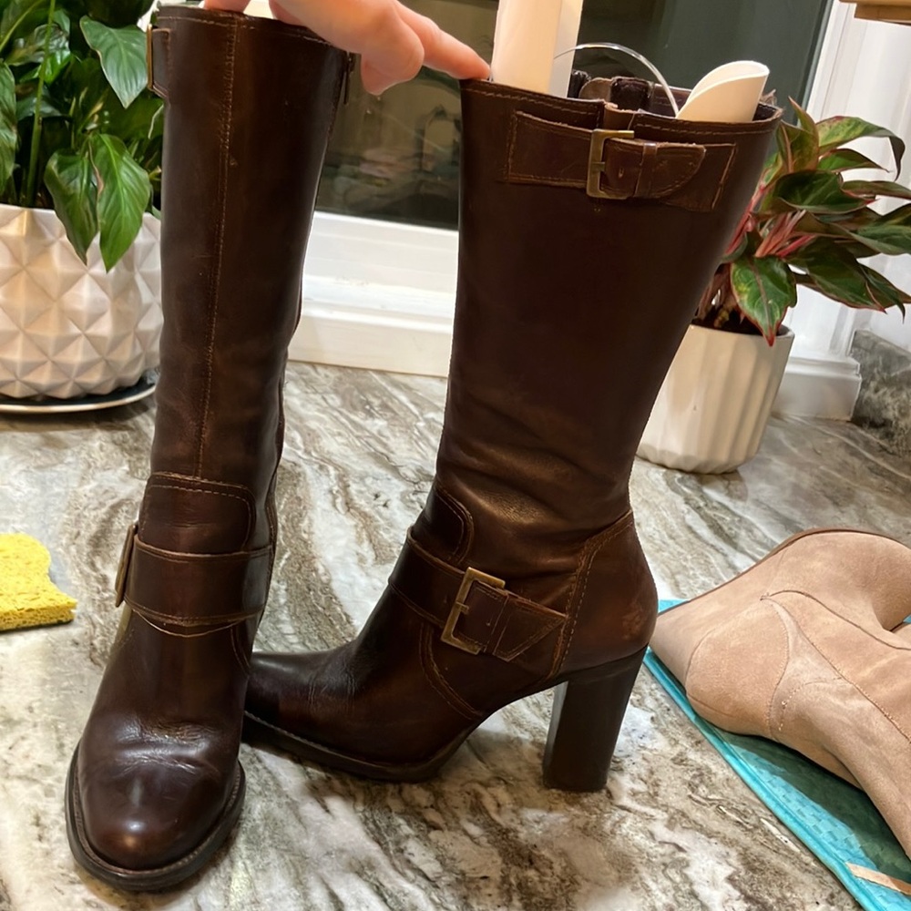 BP Julia Lea Brown Leather Boots, Sz 8.5